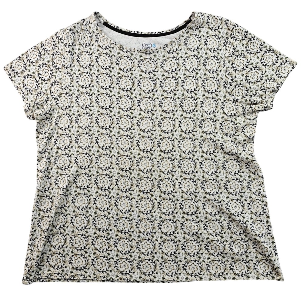 Croft & Barrow Classic Tee Shirt Womens M Colorful Floral OEKO-TEX Standard 100